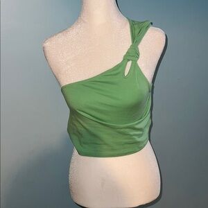 Green One-Shoulder Women's Top